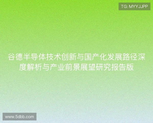 谷德半导体技术创新与国产化发展路径深度解析与产业前景展望研究报告版